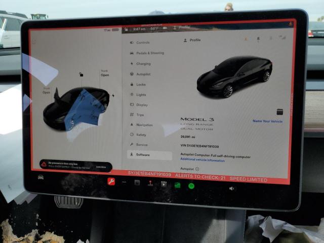 Photo 9 from auction – 2022 TESLA MODEL 3 with VIN 5YJ3E1EB4NF191039