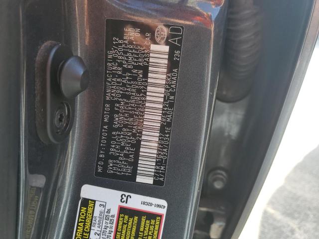 Photo 14 from auction – 2012 TOYOTA COROLLA BA with VIN 2T1BU4EE6CC871701