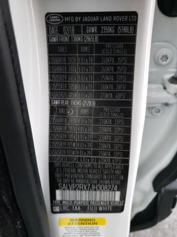 Photo 14 from auction – 2018 LAND ROVER RANGE ROVE with VIN SALVP2RX7JH308274