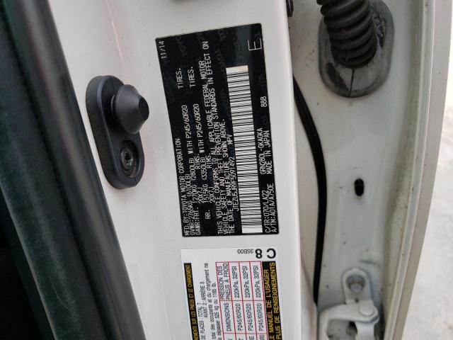Photo 14 from auction – 2015 TOYOTA 4RUNNER SR with VIN JTEZU5JR9F5091492