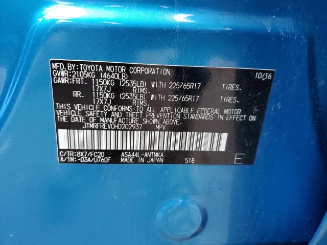 Photo 14 from auction – 2017 TOYOTA RAV4 XLE with VIN JTMRFREV0HD202937