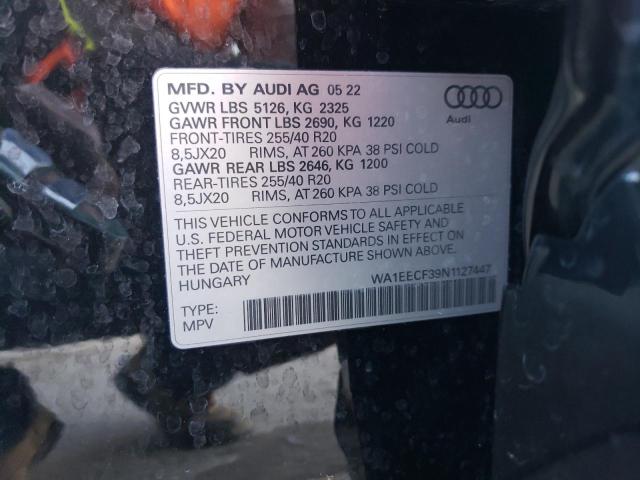 Photo 14 from auction – 2022 AUDI Q3 PREMIUM with VIN WA1EECF39N1127447