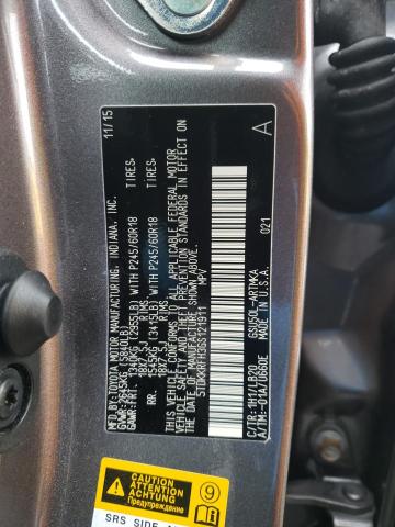 Photo 14 from auction – 2016 TOYOTA HIGHLANDER with VIN 5TDKKRFH3GS121911