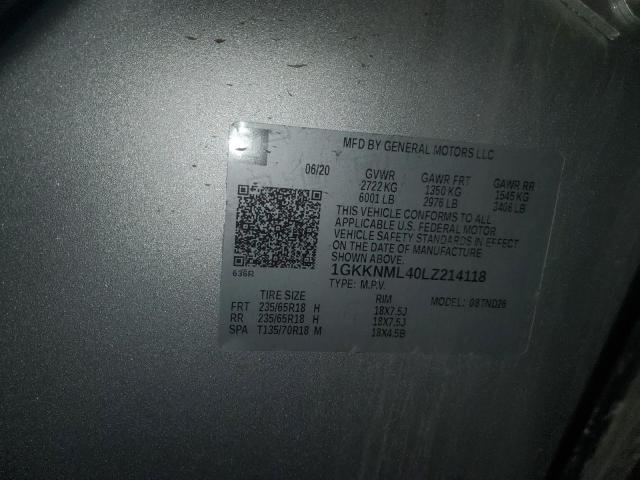 Photo 14 from auction – 2020 GMC ACADIA SLT with VIN 1GKKNML40LZ214118