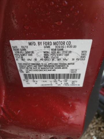 Photo 14 from auction – 2012 FORD ESCAPE LIM with VIN 1FMCU0EG0CKC44145