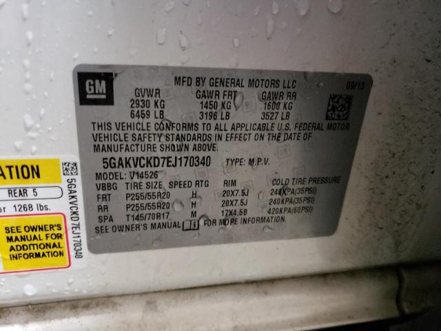Photo 14 from auction – 2014 BUICK ENCLAVE with VIN 5GAKVCKD7EJ170340