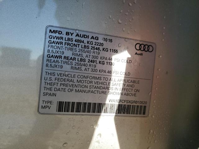 Photo 14 from auction – 2016 AUDI Q3 PREMIUM with VIN WA1EFCFSXGR010520