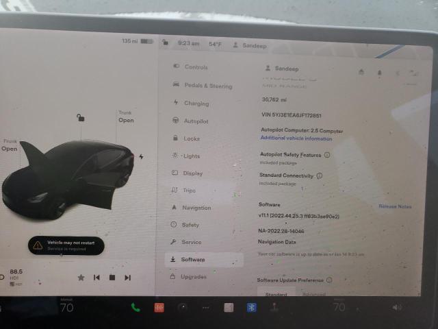 Photo 9 from auction – 2018 TESLA MODEL 3 with VIN 5YJ3E1EA6JF172851