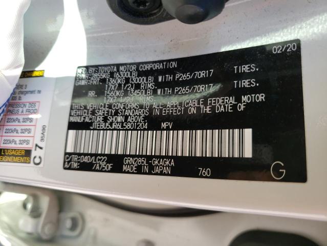 Photo 14 from auction – 2020 TOYOTA 4RUNNER SR with VIN JTEBU5JR6L5801204
