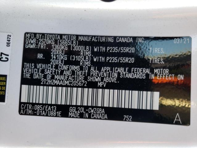 Photo 14 from auction – 2021 LEXUS RX 350 with VIN 2T2HZMAA0MC205672