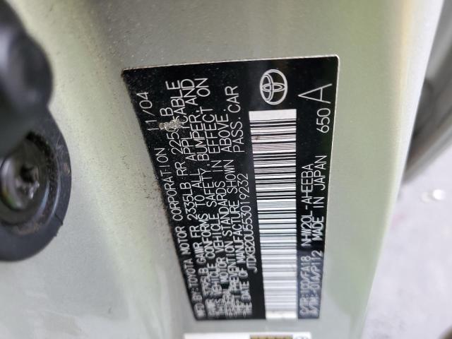 Photo 10 from auction – 2005 TOYOTA PRIUS with VIN JTDKB20U553019232