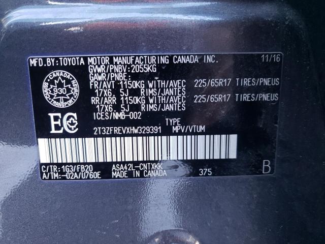 Photo 14 from auction – 2017 TOYOTA RAV4 LE with VIN 2T3ZFREVXHW329391