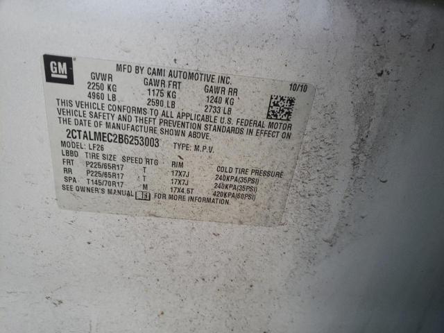 Photo 14 from auction – 2011 GMC TERRAIN SL with VIN 2CTALMEC2B6253003