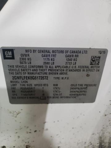 Photo 14 from auction – 2016 CHEVROLET EQUINOX LT with VIN 2GNFLFEK8G6172672