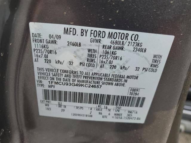 Photo 14 from auction – 2009 FORD ESCAPE XLT with VIN 1FMCU93G49KC24657