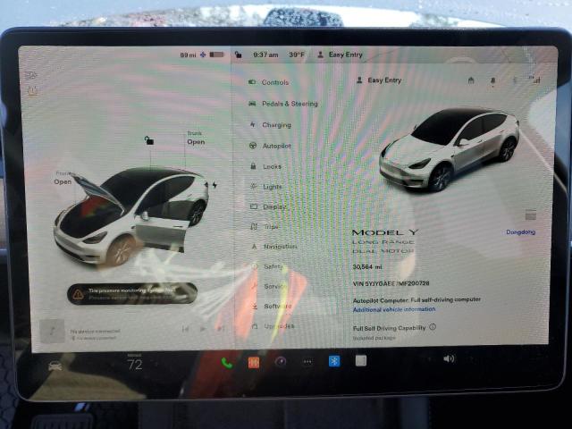 Photo 9 from auction – 2021 TESLA MODEL Y with VIN 5YJYGAEE7MF200728
