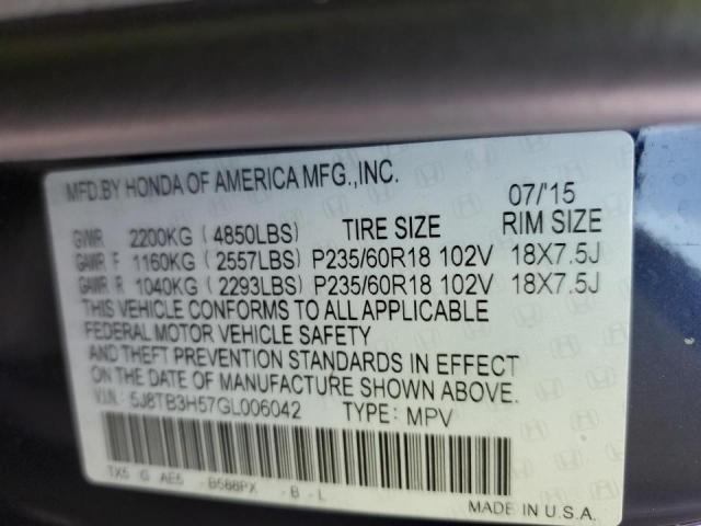 Photo 14 from auction – 2016 ACURA RDX TECHNO with VIN 5J8TB3H57GL006042