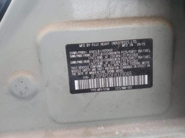 Photo 14 from auction – 2015 SUBARU XV CROSSTR with VIN JF2GPAPC0FH329048