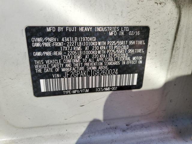 Photo 14 from auction – 2016 SUBARU CROSSTREK with VIN JF2GPAKC1G8260024