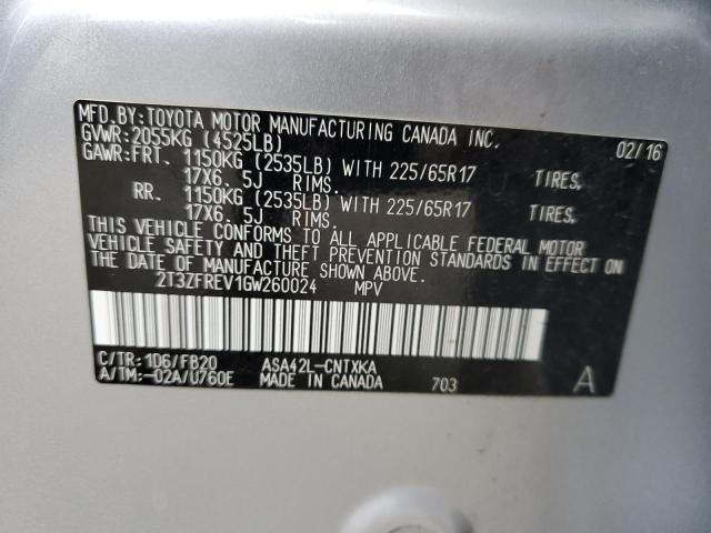 Photo 14 from auction – 2016 TOYOTA RAV4 LE with VIN 2T3ZFREV1GW260024