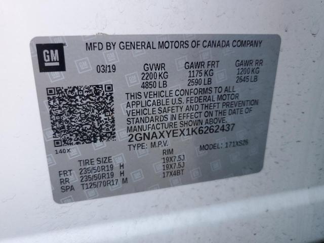 Photo 14 from auction – 2019 CHEVROLET EQUINOX PR with VIN 2GNAXYEX1K6262437