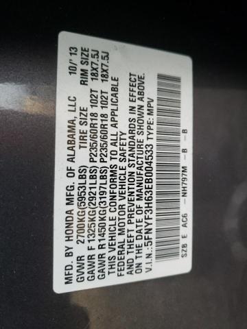 Photo 14 from auction – 2014 HONDA PILOT EXL with VIN 5FNYF3H63EB004533