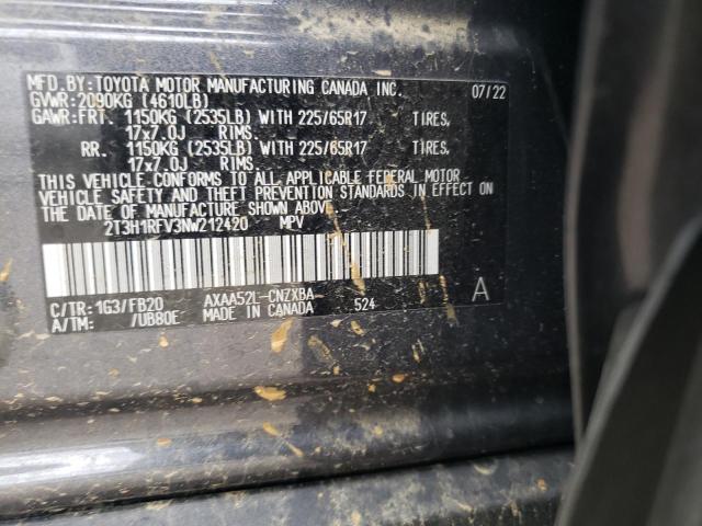 Photo 14 from auction – 2022 TOYOTA RAV4 LE with VIN 2T3H1RFV3NW212420