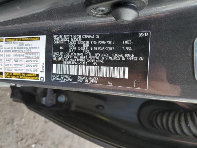Photo 14 from auction – 2016 TOYOTA 4RUNNER SR with VIN JTEBU5JR3G5331414