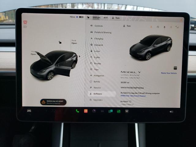 Photo 9 from auction – 2021 TESLA MODEL Y with VIN 5YJYGDEEXMF119224