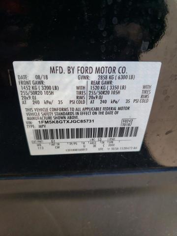 Photo 14 from auction – 2018 FORD EXPLORER with VIN 1FM5K8GTXJGC85731