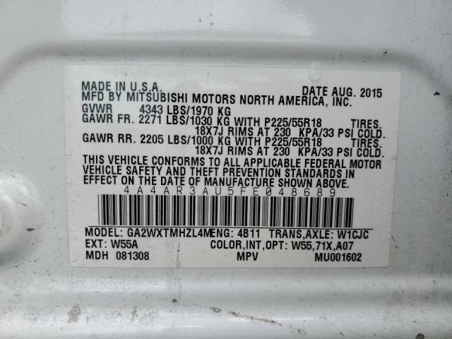 Photo 14 from auction – 2015 MITSUBISHI OUTLANDER with VIN 4A4AR3AU5FE048689