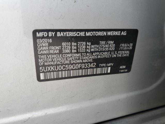 Photo 14 from auction – 2016 BMW X6 SDRIVE3 with VIN 5UXKU0C59G0F93342