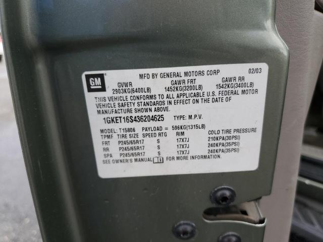 Photo 14 from auction – 2003 GMC ENVOY XL with VIN 1GKET16S436204625