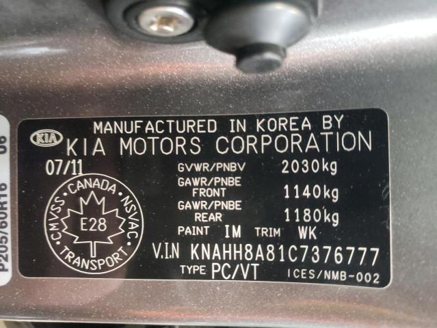Photo 14 from auction – 2012 KIA RONDO with VIN KNAHH8A81C7376777
