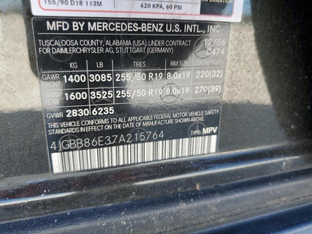 Photo 14 from auction – 2007 MERCEDES-BENZ ML 350 with VIN 4JGBB86E37A215764