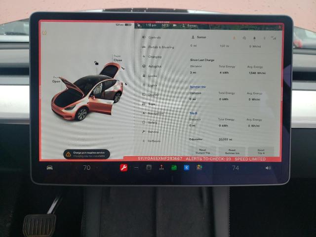 Photo 9 from auction – 2021 TESLA MODEL Y with VIN 5YJYGAEEXMF283667
