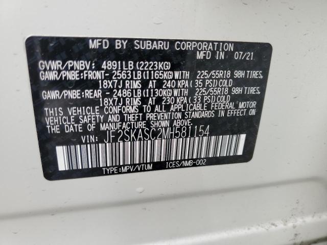 Photo 14 from auction – 2021 SUBARU FORESTER L with VIN JF2SKASC2MH581154