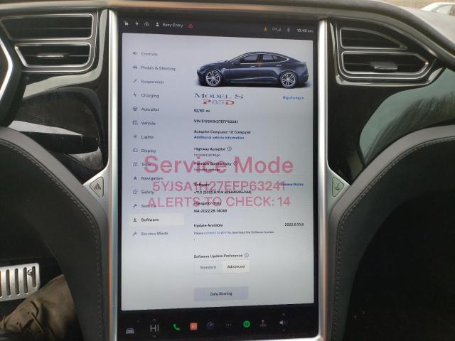 Photo 9 from auction – 2014 TESLA MODEL S with VIN 5YJSA1H27EFP63241