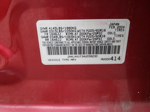 Photo 14 from auction – 2004 MITSUBISHI OUTLANDER with VIN JA4LX41F34U058230
