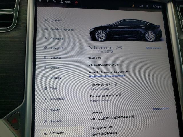 Photo 9 from auction – 2016 TESLA MODEL S with VIN 5YJSA1E21GF150037