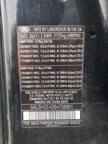 Photo 14 from auction – 2011 LAND ROVER RANGE ROVE with VIN SALSH2E42BA708961