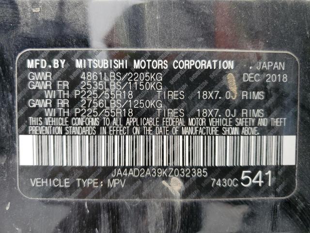 Photo 14 from auction – 2019 MITSUBISHI OUTLANDER with VIN JA4AD2A39KZ032385
