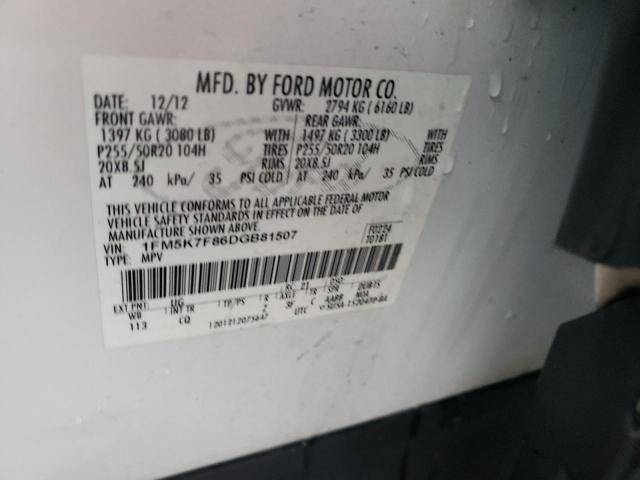 Photo 14 from auction – 2013 FORD EXPLORER L with VIN 1FM5K7F86DGB81507