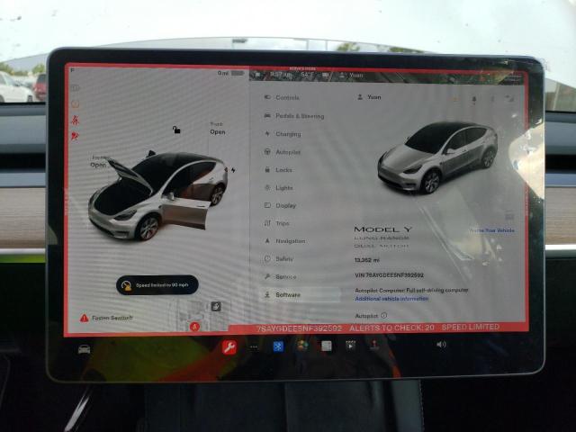 Photo 9 from auction – 2022 TESLA MODEL Y with VIN 7SAYGDEE5NF392592