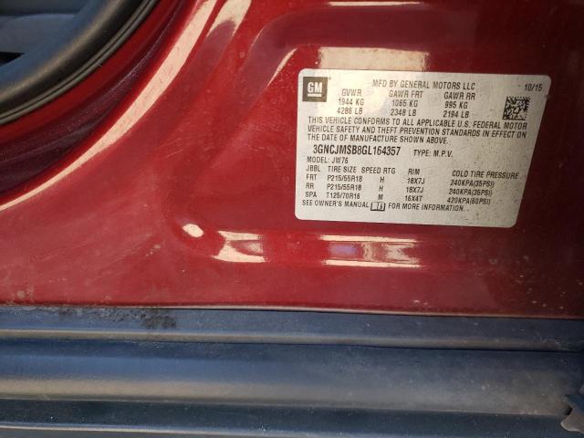 Photo 14 from auction – 2016 CHEVROLET TRAX LTZ with VIN 3GNCJMSB8GL164357