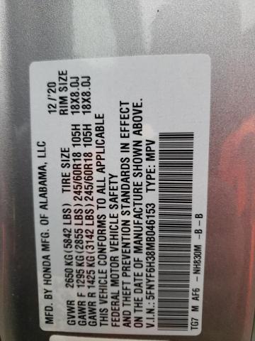 Photo 14 from auction – 2021 HONDA PILOT EX with VIN 5FNYF6H38MB046153