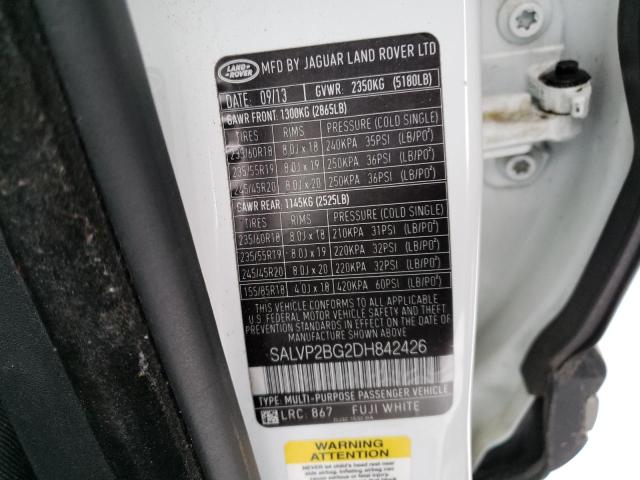 Photo 14 from auction – 2013 LAND ROVER RANGE ROVE with VIN SALVP2BG2DH842426