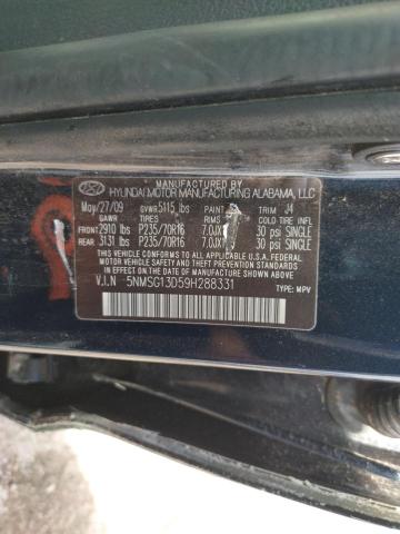Photo 14 from auction – 2009 HYUNDAI SANTA FE G with VIN 5NMSG13D59H288331