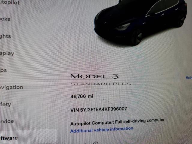 Photo 9 from auction – 2019 TESLA MODEL 3 with VIN 5YJ3E1EA4KF396007