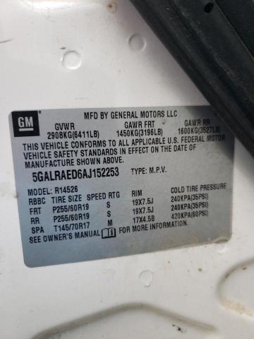 Photo 14 from auction – 2010 BUICK ENCLAVE CX with VIN 5GALRAED6AJ152253
